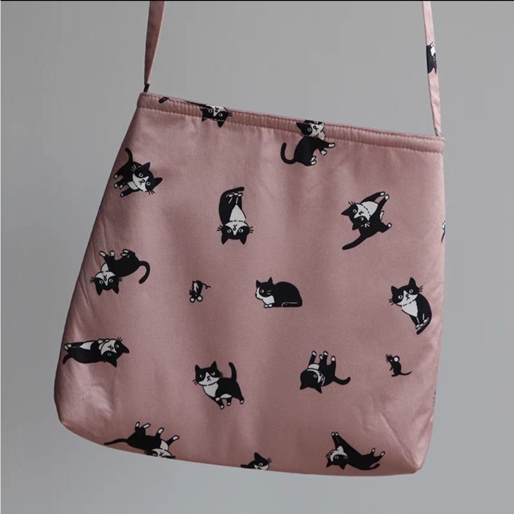 Cat Print Silk Mini Bag